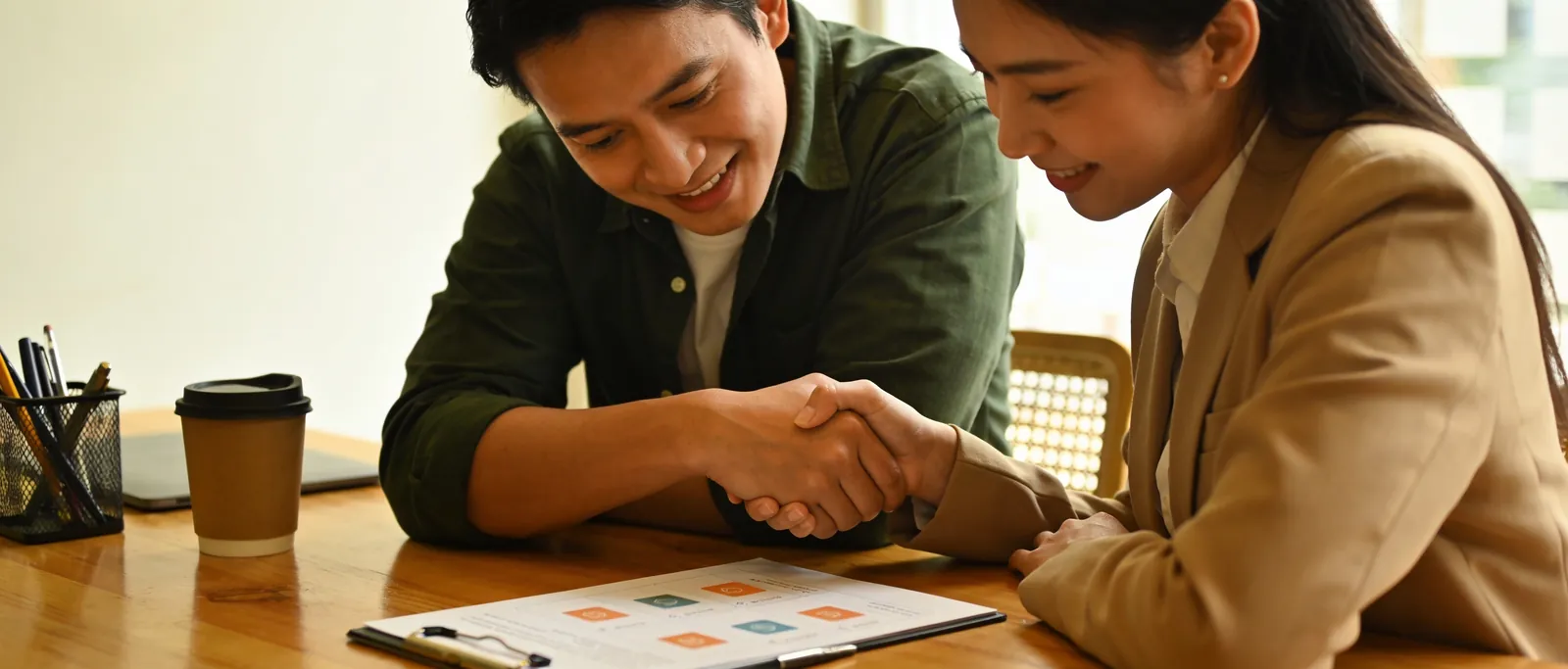 A business owner and advisor reviewing a clear plan together
